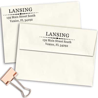 Lansing Deco Oval Circles Address Stamp - alternate view