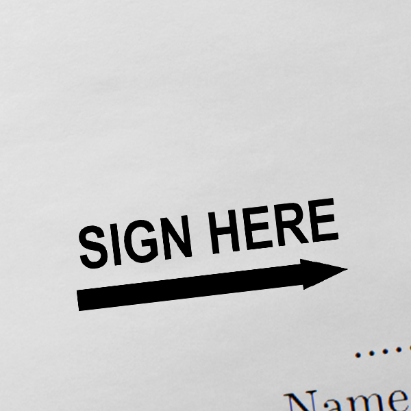 Sign Here Stamp Imprint Example