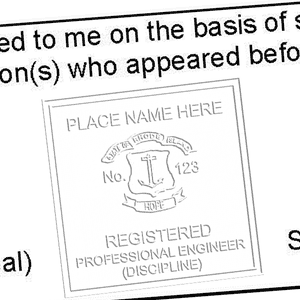State of Rhode Island Professional Engineer Seal Embosser Impression Example