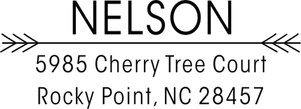 Nelson Double Arrow Address Stamp