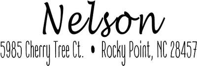 Nelson Cursive 2 Line Return Address Stamp
