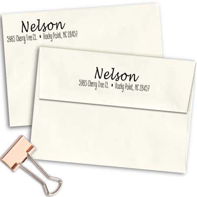 Nelson Cursive 2 Line Address Stamp - alternate view