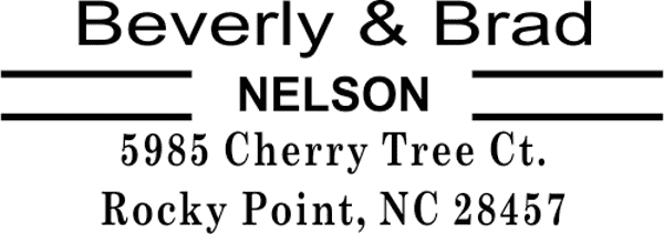 Double Line Last Name Address Stamp