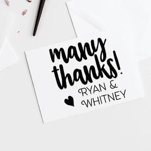 Custom Many Thanks Stamp Imprint Example