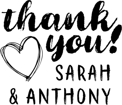 Custom Thank You Brush Stamp - alternate view