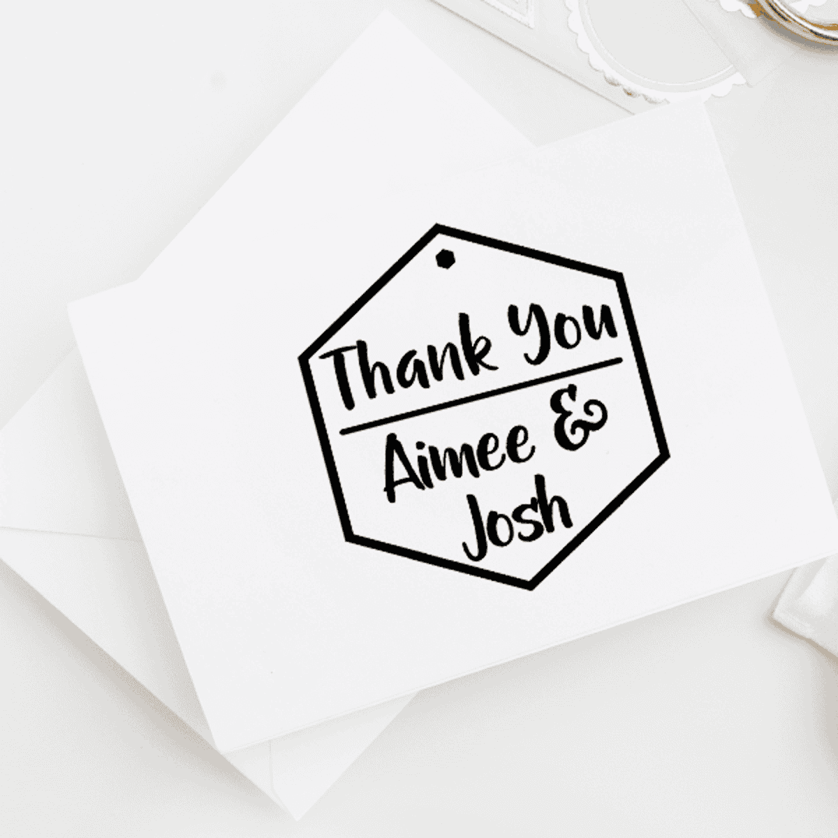 Honeycomb Thank You Stamp Imprint Example