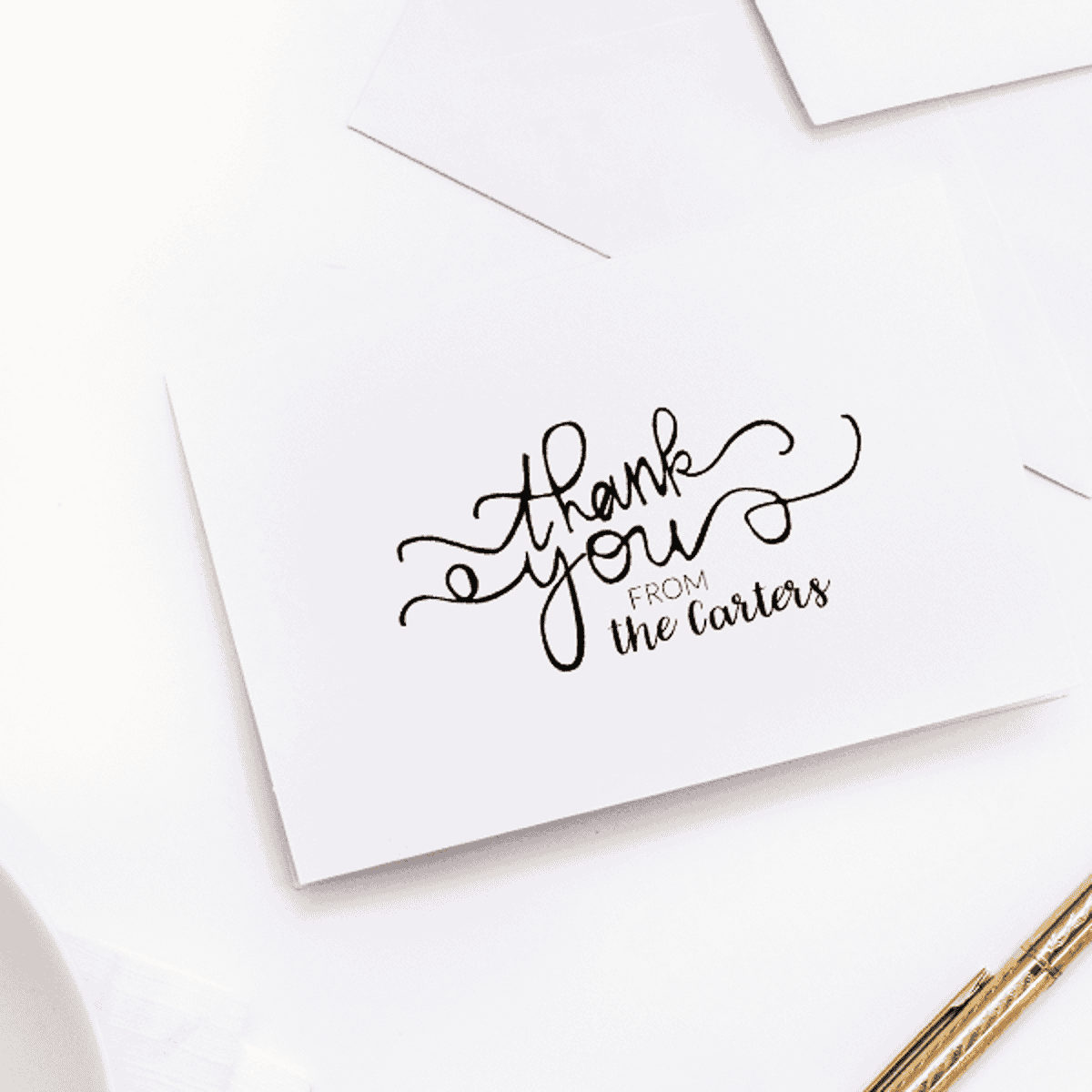 Custom Swirls Thank You Stamp Imprint Example