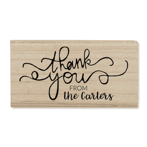 Custom Swirls Thank You Stamp Body and Design