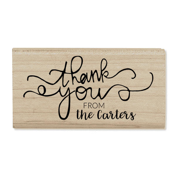 Custom Swirls Thank You Stamp Body and Design