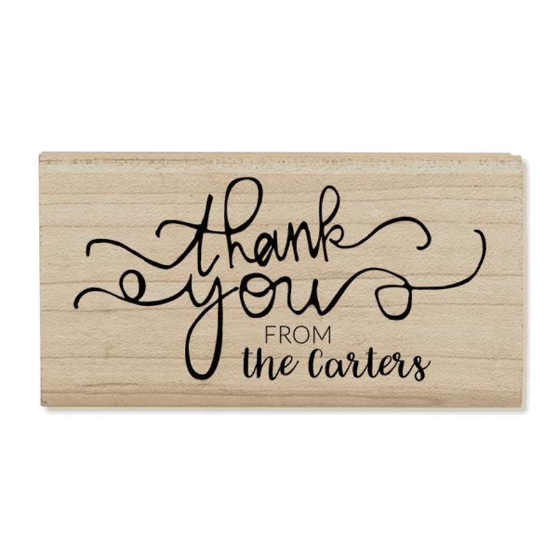Custom Swirls Thank You Stamp Body and Design