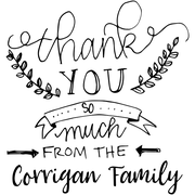 Banner Laurel Thank You Stamp