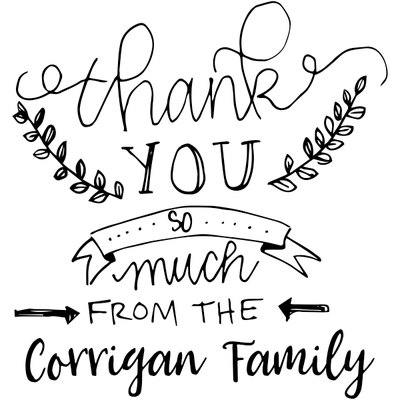 Banner Laurel Thank You Stamp
