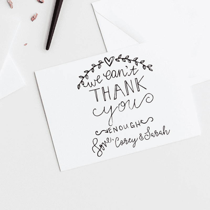 Thank You Enough Stamp Imprint Example