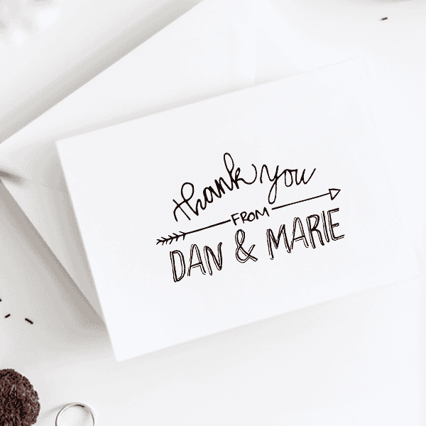 Thank You Arrow Stamp Imprint Example