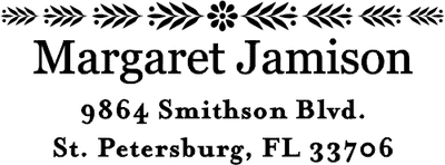 Small Jamison Single Flower Deco Address Stamp