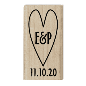 Custom Save the Date Heart Stamp Body and Design