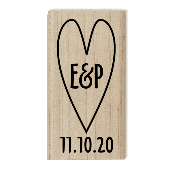 Custom Save the Date Heart Stamp Body and Design