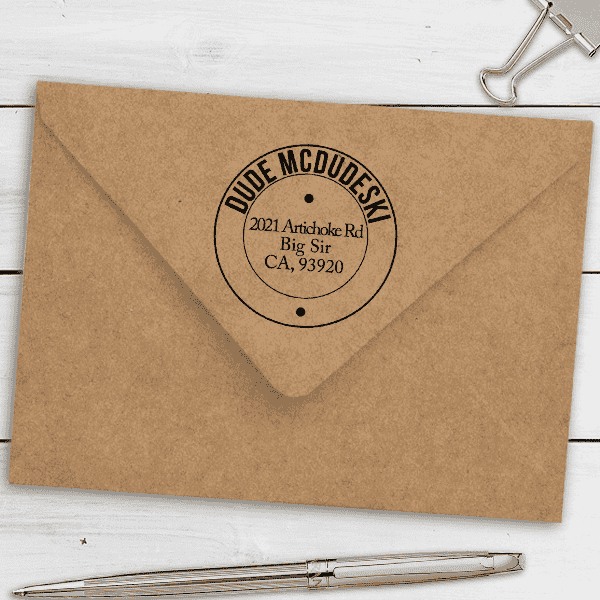 McDudeski Address Stamp Imprint Example