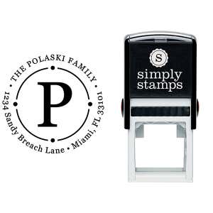 Polaski Orbit Return Address Stamp Body and Imprint