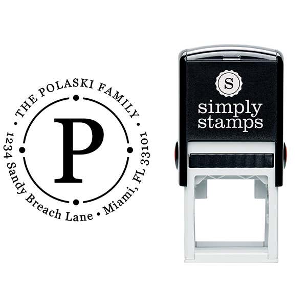 Polaski Orbit Return Address Stamp Body and Imprint
