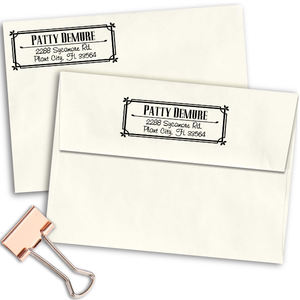 Demure Return Address Stamp Imprint Example
