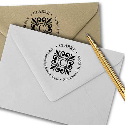 Clarke Deco Monogram Address Stamp - alternate view