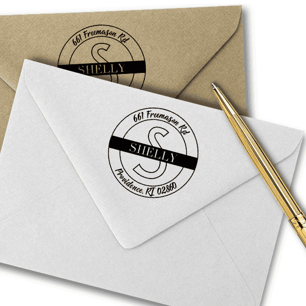 Shelly Return Address Stamp Imprint Example