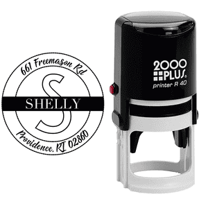 Shelly Return Address Stamp Body and Design