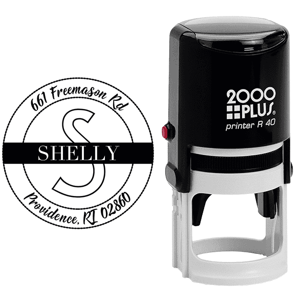 Shelly Return Address Stamp Body and Design