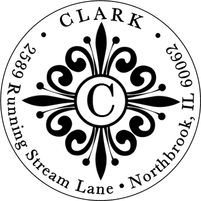 Clarke Deco Monogram Round Address Stamp - alternate view