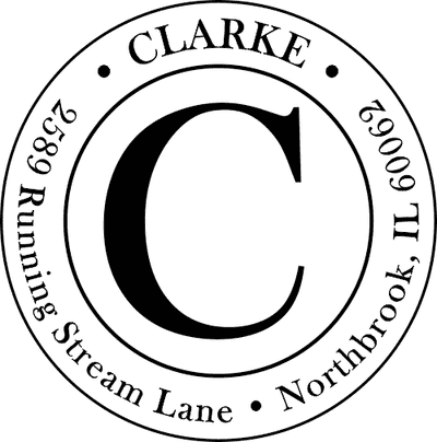 Clarke Large Initial Round Address Stamp