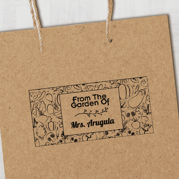 Arugula Rectangular Pattern Garden Stamp Imprint Example