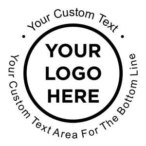 Close-up of the stamped logo impression on a white background
