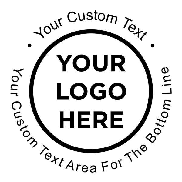 Close-up of the stamped logo impression on a white background