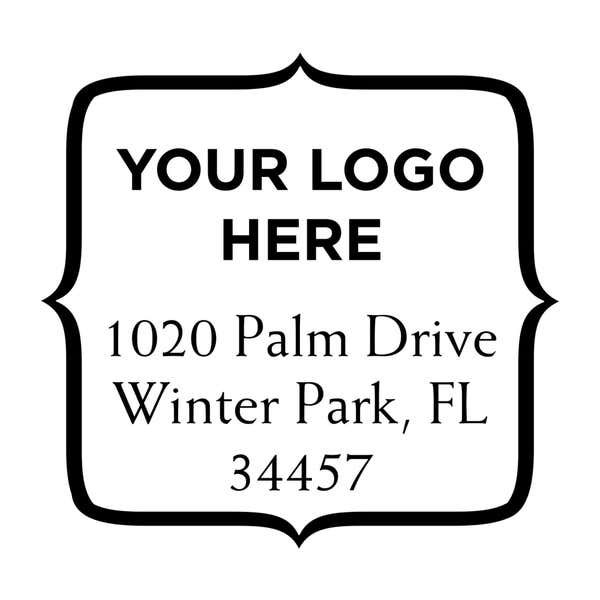 Close-up of the stamped logo impression on a white background