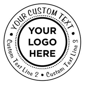 Close-up of the stamped logo impression on a white background