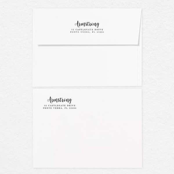 Examples of the Armstrong Address Stamp impression on envelopes
