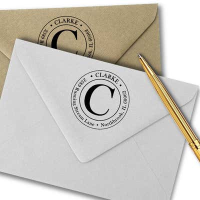 Clarke Large Initial Round Address Stamp - alternate view