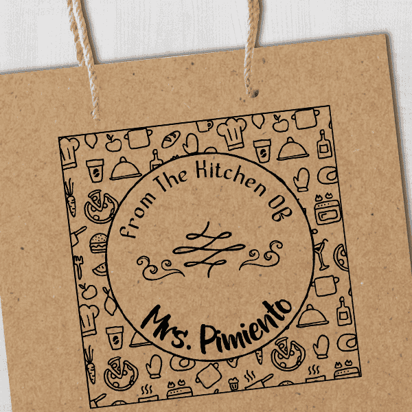 Pimiento Round Pattern Kitchen Stamp Imprint Example