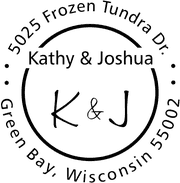 First Names Initials Round Address Stamp