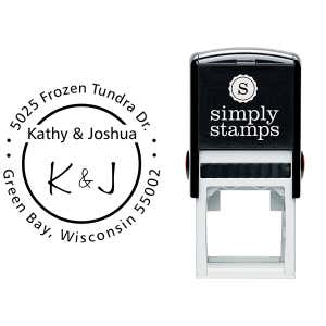 First Names Initials Round Address Stamp Body and Imprint