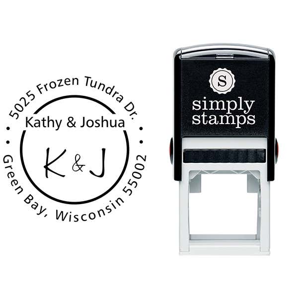 First Names Initials Round Address Stamp Body and Imprint