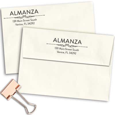 Almanza Deco Rubber Address Stamp - alternate view