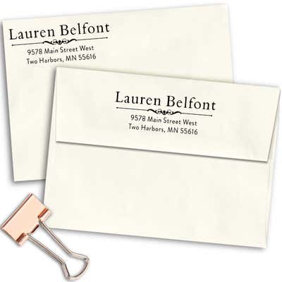 Belfont Deco Rubber Address Stamp - alternate view