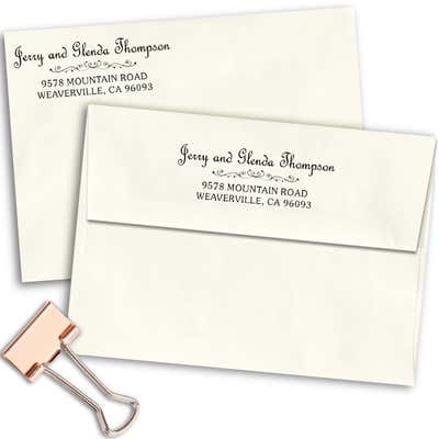 Thompson Heart Deco Rubber Address Stamp - alternate view