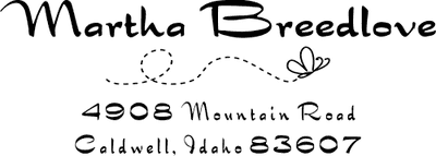 Breedlove Butterfly Rubber Address Stamp