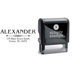 Alexander Deco Arrow Address Stamp Body and Imprint