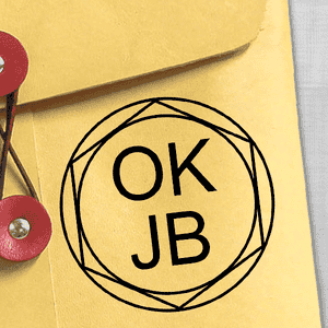OK Initial Fancy Inspection Stamp Imprint Example