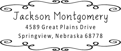 Montgomery Curly Deco Border Address Stamp