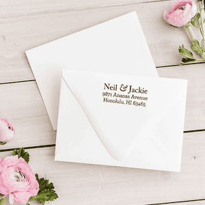 Jackie Return Address Stamp Imprint Example